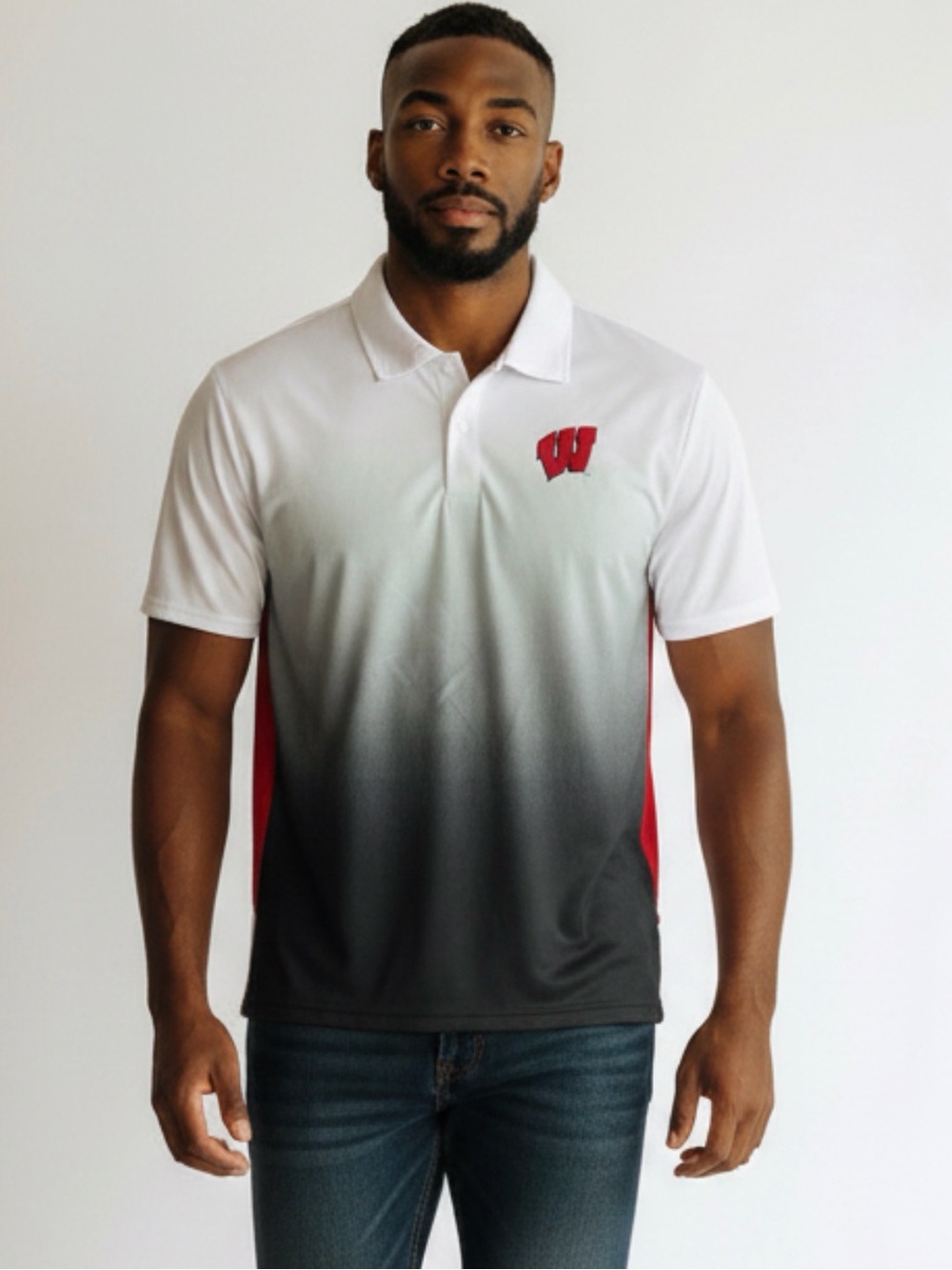 Colosseum Heathered Gray Wisconsin Badgers NCAA Magic Team Logo Polo Size 2XL